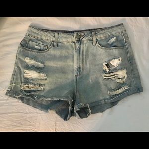Distressed Denim Shorts